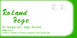 roland hege business card